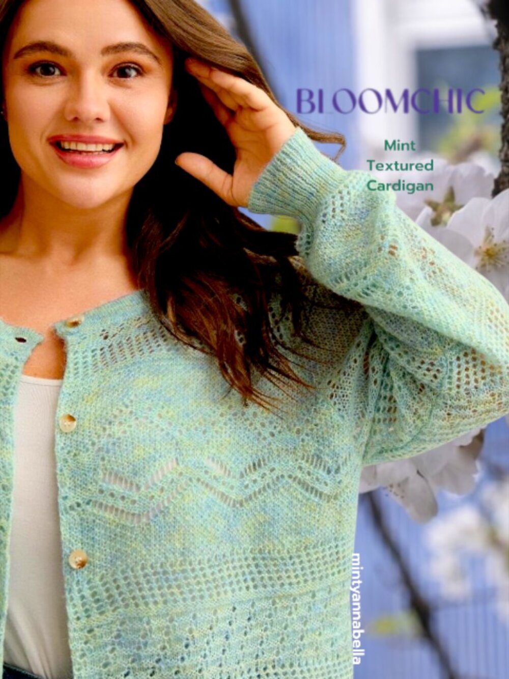 BloomChic Mint Cardigan | Textured Heather Button Front Knit